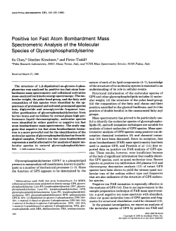 Positive Ion Fast Atom Bombardment Mass Spectrometric Analysis