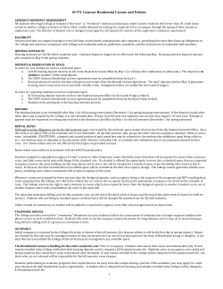 SUNY Geneseo Residential License and Policies