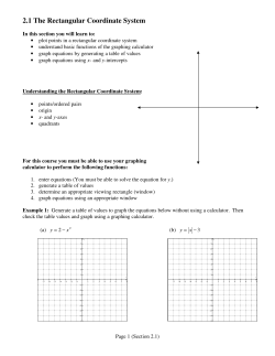2.1 The Rectangular Coordinate System