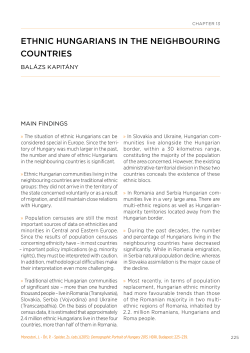ETHNIC HUNGARIANS IN THE NEIGHBOURING COUNTRIES