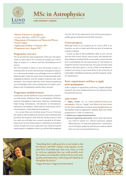 Astrophysics, fact sheet