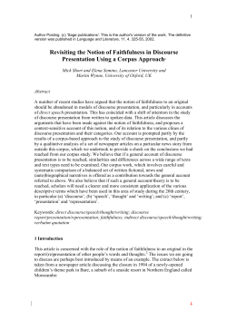 Revisiting the Notion of Faithfulness in Discourse Report