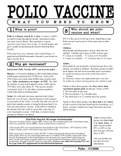 Polio Vaccine - What You Need To Know