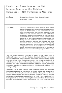 Funds from Operations versus Net Income: Examining the Dividend