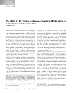 The Role of Diversity in Commercializing Basic Science