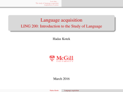 Language acquisition