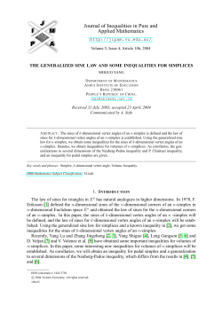 The Generalized Sine Law and Some Inequalities for Simplices
