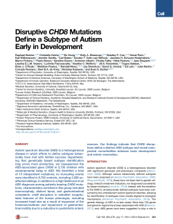 Disruptive CHD8 Mutations Define a Subtype of Autism Early in