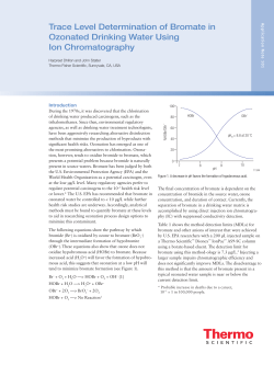 Trace Level Determination of Bromate in Ozonated Drinking Water