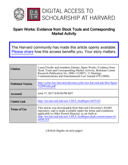 Spam Works - Digital Access to Scholarship at Harvard