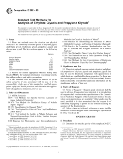 Analysis of Ethylene Glycols and Propylene Glycols1