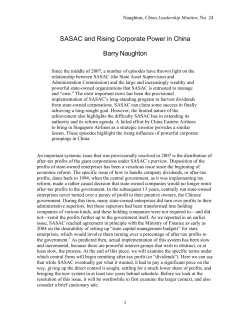 SASAC and Rising Corporate Power in China