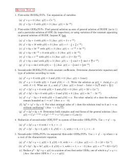 (a) y` + y = 0 (Ans: y(t) = Ce-t)