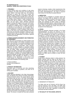 General Terms and Conditions of Sale