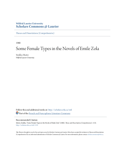 Some Female Types in the Novels of Emile Zola