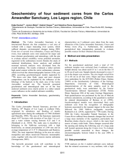 Geochemistry of four sediment cores from the Carlos