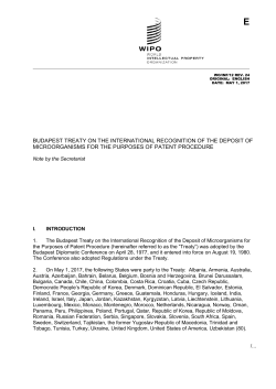 budapest treaty on the international recognition of the