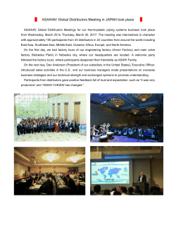 ASAHIAV Global Distributors Meeting in JAPAN took place