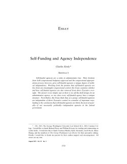 Self-Funding and Agency Independence