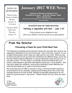 January 2017 WEE News