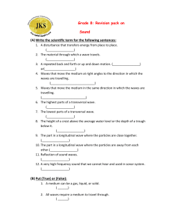 Grade 8: Revision pack on Sound (A) Write the scientific term for the