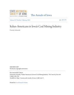 Italian-Americans in Iowa`s Coal Mining Industry