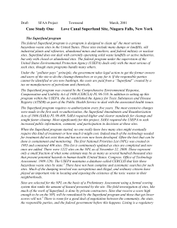 Case Study One Love Canal Superfund Site, Niagara Falls, New York