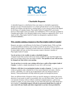 Charitable Bequests Program - Playwrights Guild of Canada