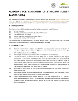 Landgate Guideline for Placement of Standard Survey Marks (SSMs)