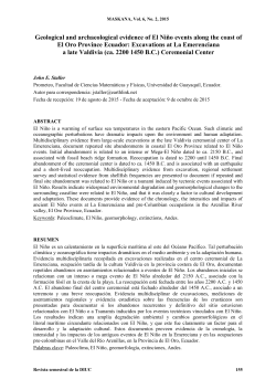 Geological and archaeological evidence of El Ni&ntilde;o events along the