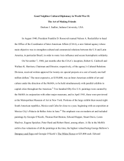 Good Neighbor Cultural Diplomacy in World War II: The Art of