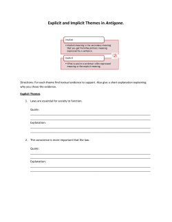 Explicit and Implicit Themes in Antigone.