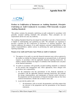 AU-C Preface, Principles Underlying and Audit Conducted