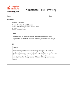Placement Test - Writing