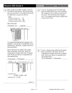 Newark USD Grade 4 Benchmark 1 Study Guide