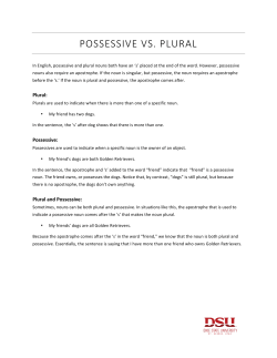 possessive vs. plural - Dixie State University :: Writing Center