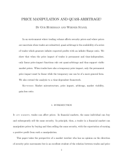 price manipulation and quasimarbitrage1