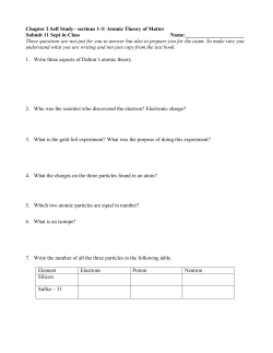 Chapter 2 Self Study&ndash; sections 1-3/ Atomic Theory of Matter Submit