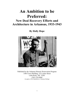 An Ambition to be Preferred - the Arkansas Historic Preservation