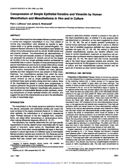 Coexpression of Simple Epithelial Keratins and