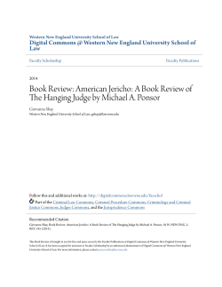 A Book Review of The Hanging Judge by Michael A. Ponsor