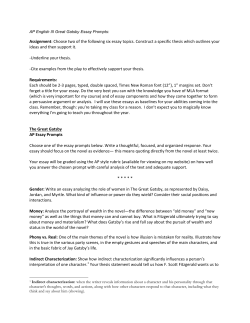 AP English III Great Gatsby Essay Prompts