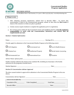 Concentrated Studies Application