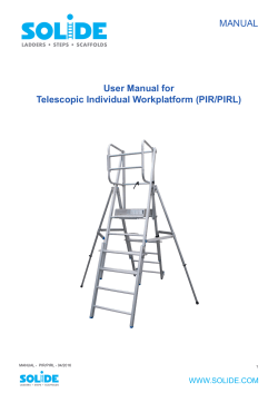 User Manual for Telescopic Individual Workplatform (PIR/PIRL