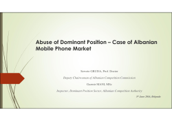 Abuse of Dominant Position &ndash; Case of Albanian Mobile Phone Market