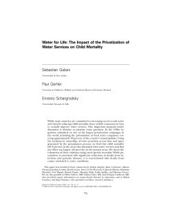 The Impact of the Privatization of Water Services on Child Mortality