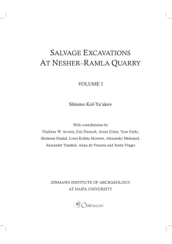 salvage excavations at nesher–ramla quarry