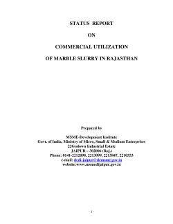 status report on commercial utilization of marble