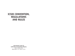 ICSID CONVENTION, REGULATIONS AND RULES