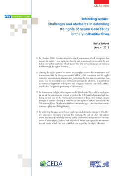Challenges and obstacles in defending the rights of nature Case